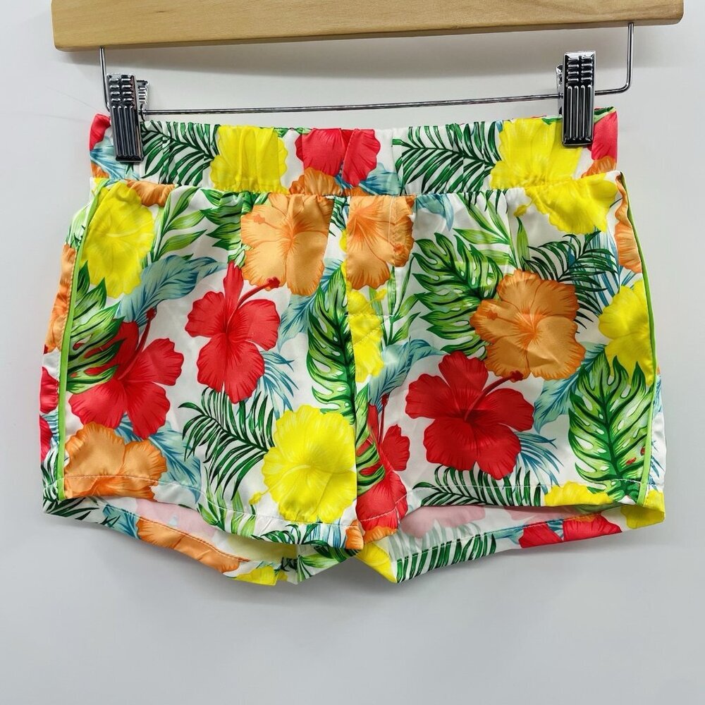 Art Class Youth Girls‎ Size Small 6/7 Satin Pajama Shorts in Green Floral 2250
